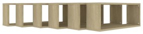 Prateleiras parede forma de cubo 6 pcs carvalho sonoma