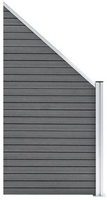 Painel vedação WPC 7 quadrados 1 inclinado 1311x186 cm cinzento