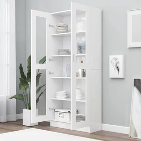 Armário vitrine 82,5x30,5x185,5cm derivados de madeira branco