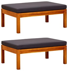 vidaXL Apoios de pés para jardim 2 pcs madeira de acácia maciça