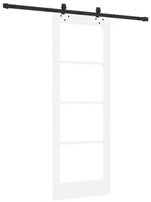 Conjunto de Porta Deslizante Conjunto de 2 Branco e Preto