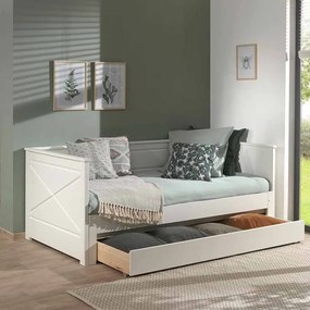 Conjunto Cama Infantil PINO cama + gaveta extraível BRANCA