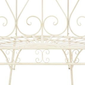 Banco de jardim 95 cm ferro antigo branco