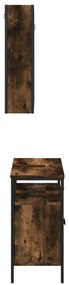 2 pcs conj. móveis casa de banho derivados madeira cor fumado