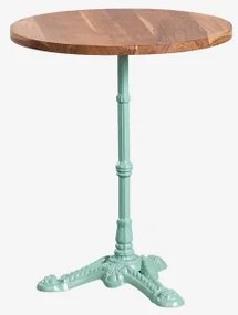 Mesa De Bar Redonda Em Madeira De Acácia Azteca Ø60 Cm & Madeira De Acácia - Verde Ilha Paraíso - Sklum
