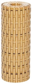 Telas de varanda 5 pcs 255x19 cm vime PE castanho-claro