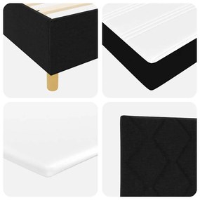 Cama Box com Colchão e LED Preto 90x190 cm Tecido