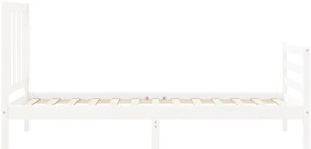 Cama sem colchão 100x200 cm madeira de pinho maciça branco