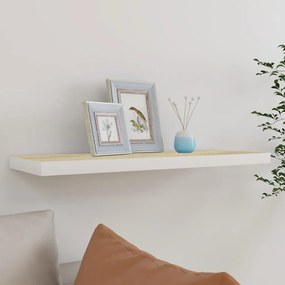 vidaXL Prateleira parede suspensa 80x23,5x3,8 cm MDF carvalho e branco