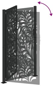 Portão de jardim 105x180 cm projeto de onda de aço preto