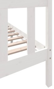Estrutura de cama 140x200 cm madeira de pinho maciça branco