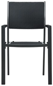 5 pcs Conjunto de jantar para jardim preto