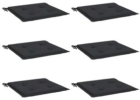 Almofadões p/ cadeiras jardim 6 pcs 40x40x4 cm oxford preto
