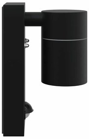 Arandelas de Parede Externas com Sensor 2 pcs Aço Inoxidável Preto IP4