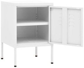 Mesas de cabeceira 2 pcs 35x35x51 cm aço cor branco