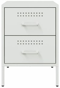 Mesas de cabeceira 2 pcs 36x39x50,5 cm aço branco