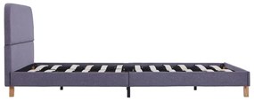 Estrutura de cama em tecido 140x200 cm cinzento-claro