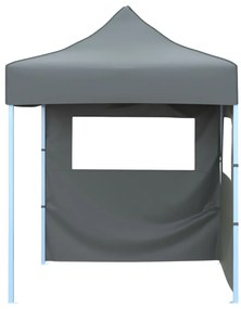 Tenda dobrável profissional festas 2 paredes 2x2m aço antracite
