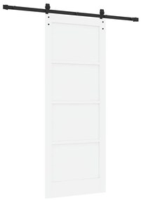 Porta Deslizante vidaXL com Conjunto de Hardware Branco 83x211 cm Made