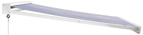 Toldo retrátil 3,5x2,5 m tecido e alumínio azul e branco
