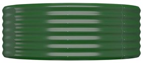 Canteiro elevado jardim 100x100x36 cm aço revestido a pó verde
