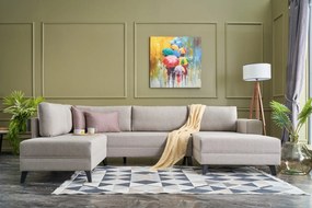 Sofá-Cama de Canto Efsun – Creme – 300x78x202 cm