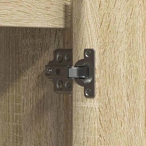 Cristaleira com LED Carvalho Sonoma 90x32x75 cm Madeira Engenharia