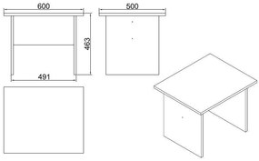 Mesa de Centro VO2 – Branco – 60x46,3x50 cm