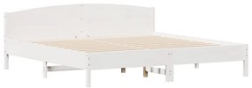 Cama sem colchão 180x200 cm madeira de pinho maciça branco