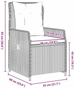 Conjunto de Jantar de Jardim 7 Peças, Castanho, Polyrattan