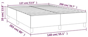 Estrutura de cama 140x200 cm tecido cinzento-escuro