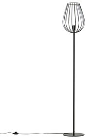 Lâmpada de pé com base de metal moderno com interruptor de pé Ф27,5x159 cm Preto