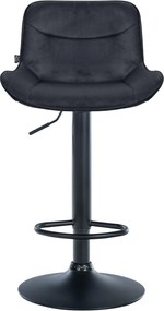 Banco alto em veludo com estrutura preta 85-106 x 49 x 51 cm preto