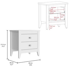 Mesa de cabeceira amara 61,6 x 60 x 40 cm de profundidade branca