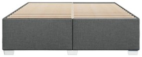 Estrutura de cama sem colchão 180x200 cm tecido cinzento-escuro