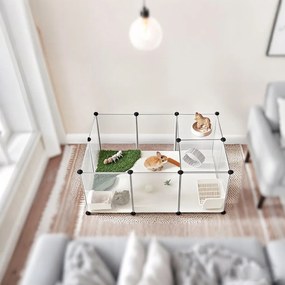 Parque animais de estimação Plástico com painéis no chão 125 x 63 x 42 cm Branco