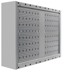 Armário ferramentas parede industrial metal cinzento e preto