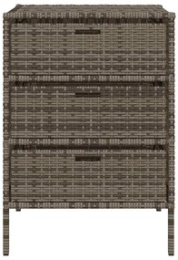 Armário de arrumação para jardim 55x59x80 cm vime PE cinzento