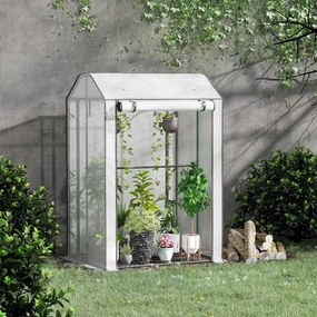 Estufa de Jardim Estufa com Porta Enrolável 8 Orifícios de Ventilação e Estrutura de Metal para Cultivo de Plantas 100x80x150cm Branco