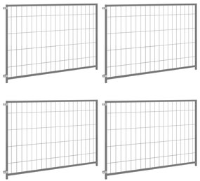 vidaXL Canil para cães 300x100x70 cm aço prateado