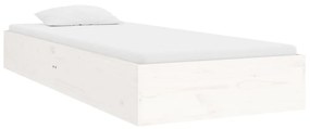 Estrutura de cama solteiro 90x190 cm madeira maciça branco