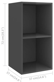 3 pcs conjunto móveis de TV derivados madeira cinza brilhante
