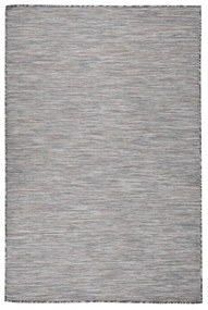 vidaXL Tapete de tecido plano p/ exterior 120x170 cm castanho e azul