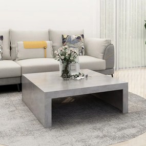 vidaXL Mesa de centro 100x100x35 cm derivados madeira cinzento cimento