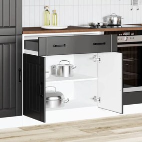 vidaXL Armário de cozinha baixo Lucca derivados de madeira preto