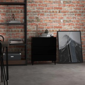 vidaXL Aparador 60x35x69 cm contraplacado preto