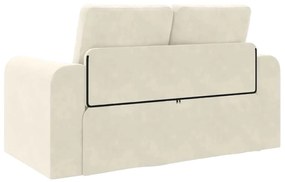 Sofá-Cama 2 em 1 Creme 148x71x83 cm Veludo