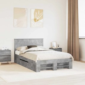 vidaXL Estrutura da Cama Cinzento 137 x 203 cm Madeira processada