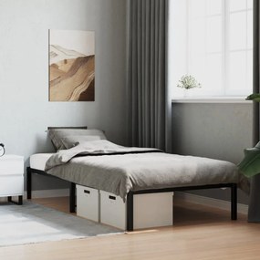 vidaXL Estrutura de cama 100x200 cm metal preto