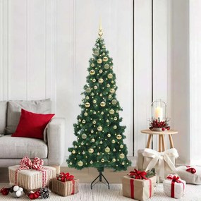 vidaXL Árvore de Natal artificial de canto Verde 180 cm PVC e Metal